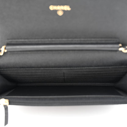 Chanel Caviar Quilted Boy Wallet On Chain WOC Black 5 of 14