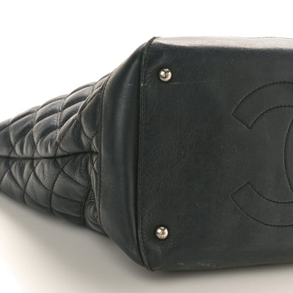 Chanel Calfskin Quilted Small Easy Shopping Tote Black 9 of 16
