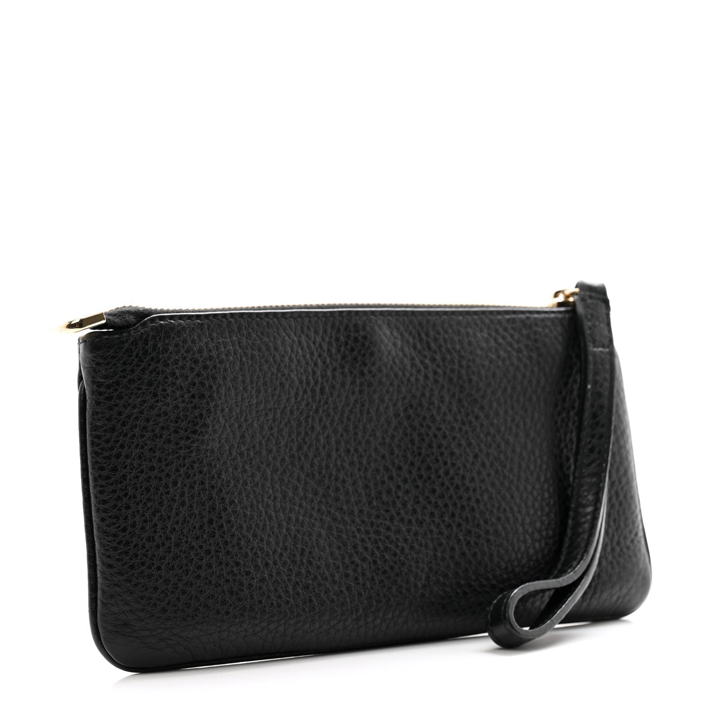 Pebbled Calfskin Soho Wristlet Black