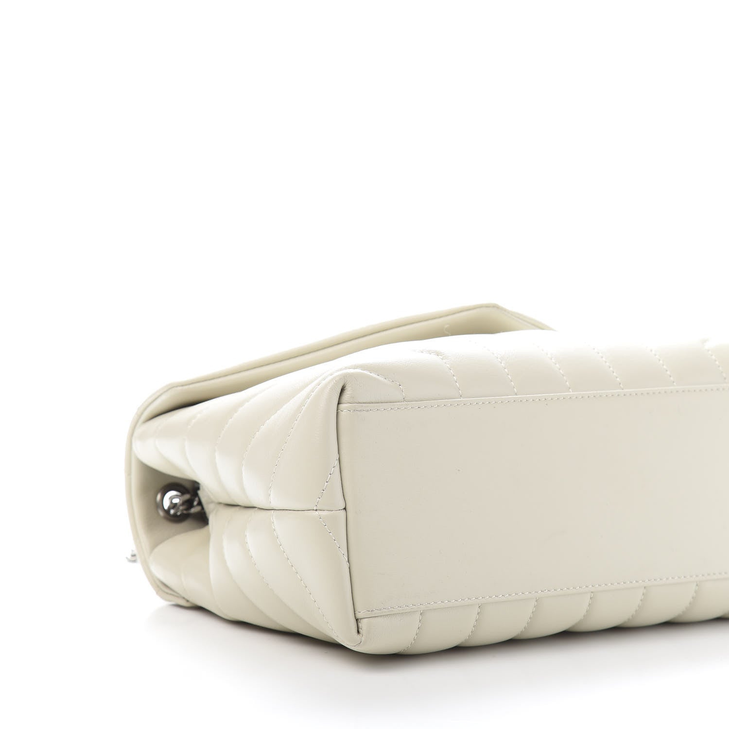 Saint Laurent Calfskin Y Quilted Monogram Small Loulou Chain Satchel Ivory 6 of 12