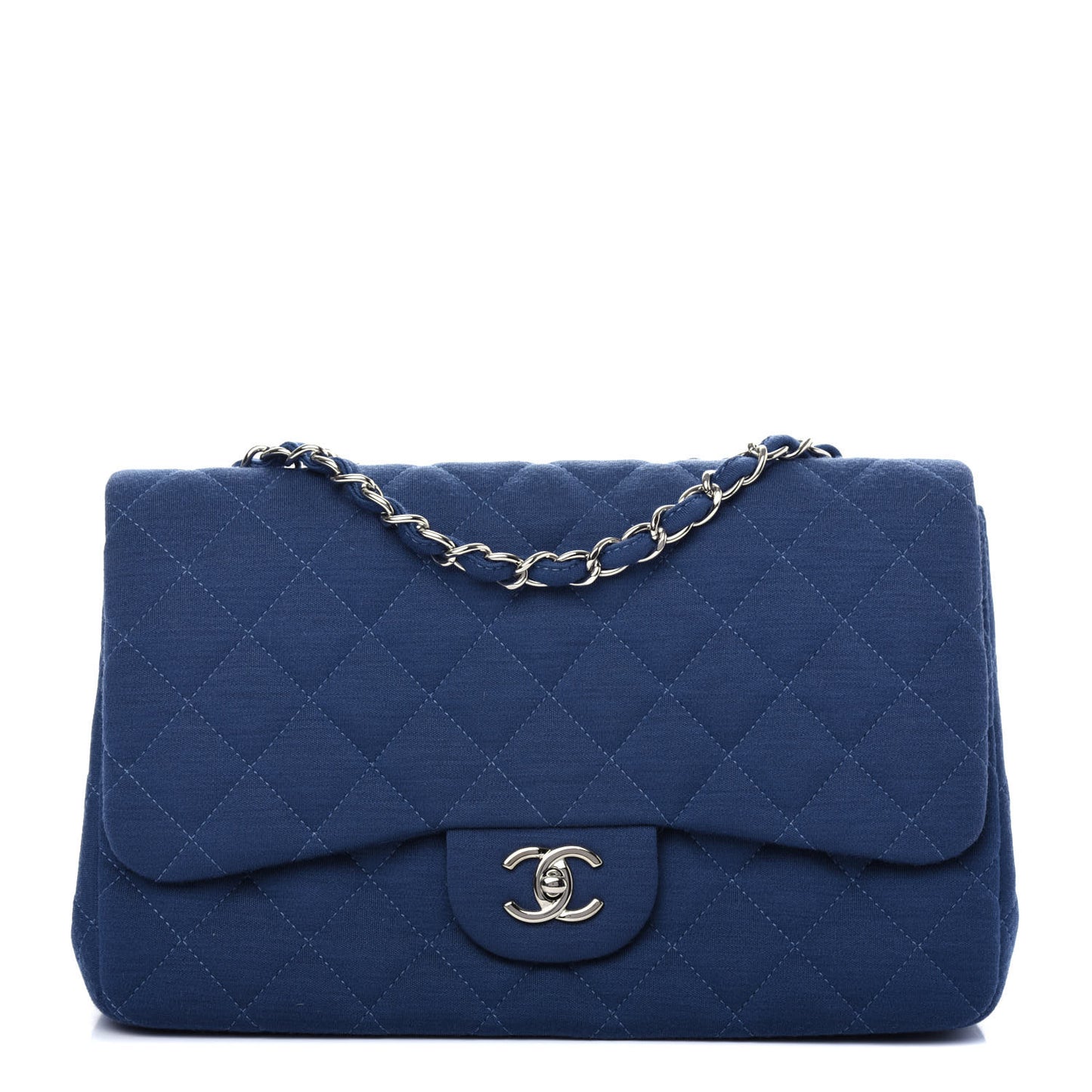Jersey Quilted Jumbo Single Flap Navy