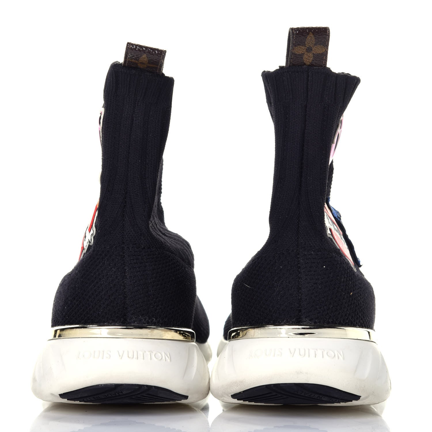 Louis Vuitton Stretch Fabric LV Black Heart Sock Sneaker 37.5 Black 5 of 7