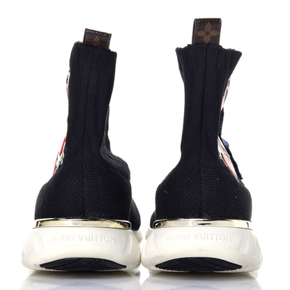 Louis Vuitton Stretch Fabric LV Black Heart Sock Sneaker 37.5 Black 5 of 7