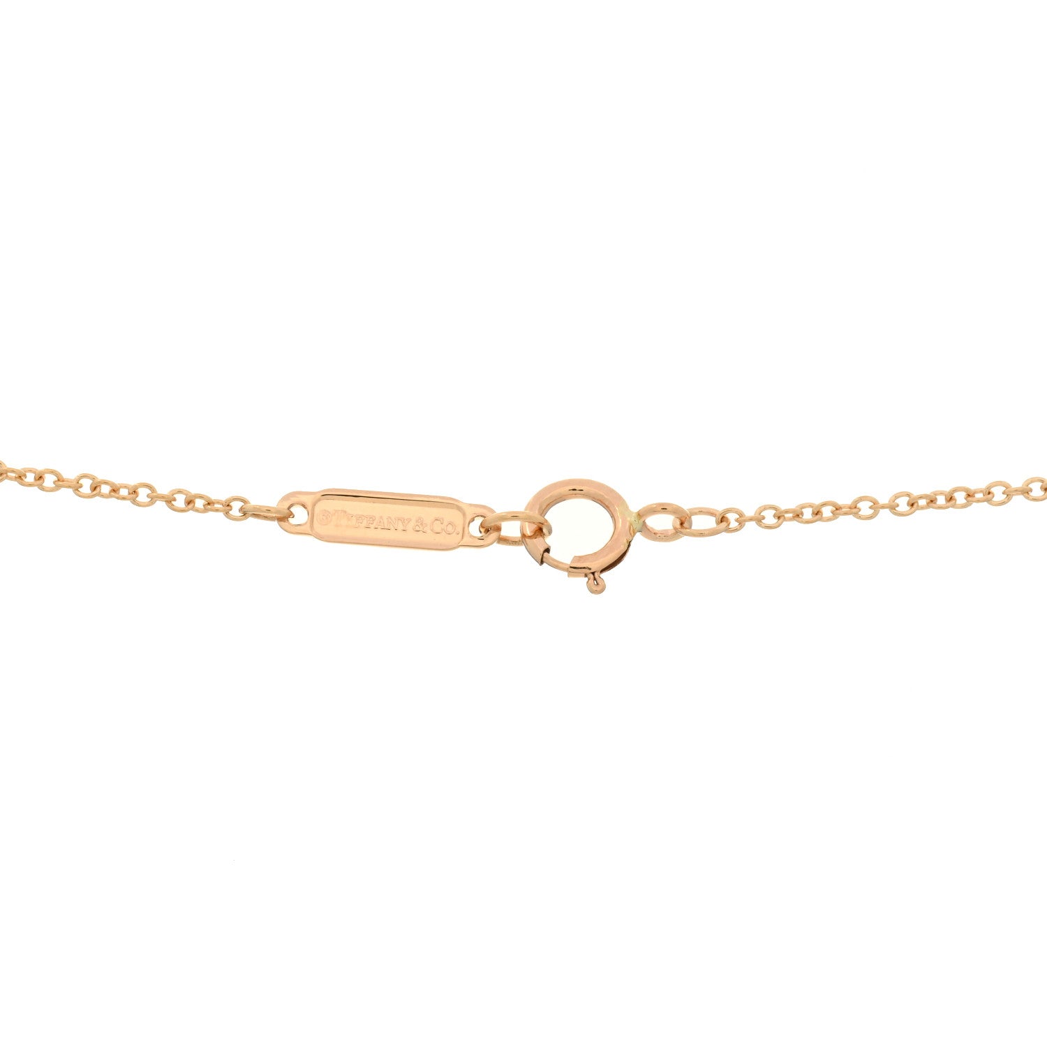 Tiffany 18K Rose Gold Diamond Small T Smile Pendant Necklace 3 of 3
