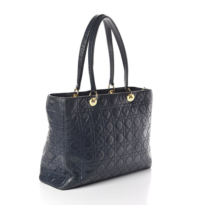 Christian Dior Lambskin Cannage Large Soft Lady Dior Shopping Tote Navy Blue 3 of 19