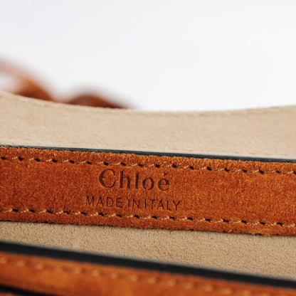 Chloe Suede Braided Medium Hudson Double Carry Shoulder Bag Caramel 6 of 7