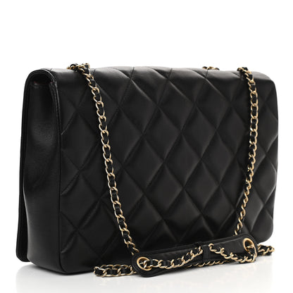 Chanel Lambskin Quilted Medium Diamond CC Flap Black 4 of 13