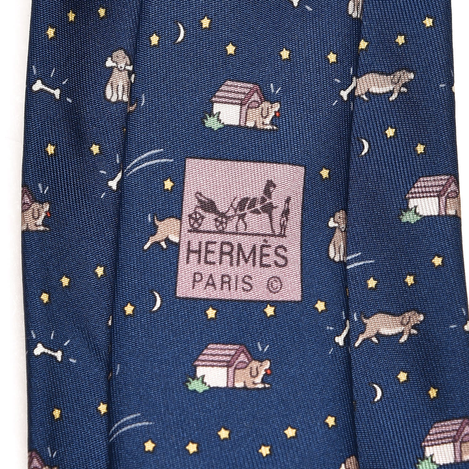 Hermes Printed Silk Mens Neck Tie 5 of 5