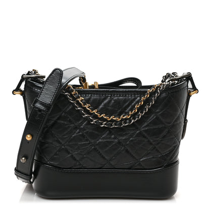 Chanel Aged Calfskin Quilted Small Gabrielle Hobo Black 1 of 9