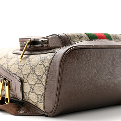 Gucci GG Supreme Monogram Calfskin Web Small Ophidia Day Backpack Beige Ebony New Acero 9 of 12