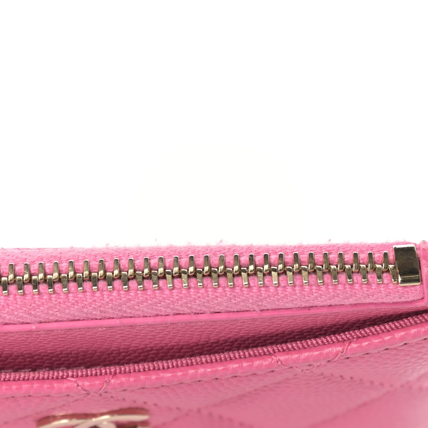 Chanel Caviar Quilted CC Zip Card Holder Pink 11 of 11