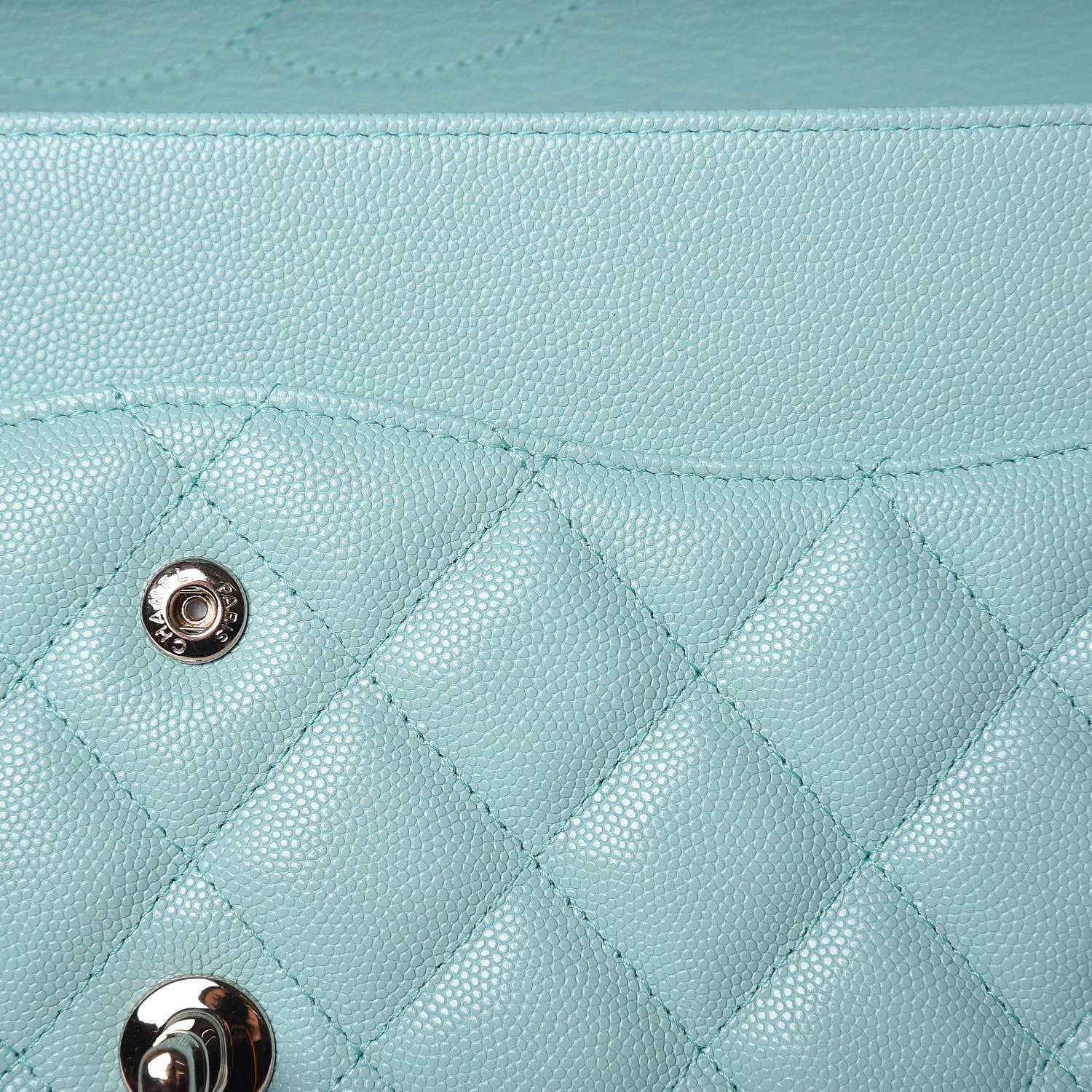 Chanel Caviar Quilted Jumbo Double Flap Light Blue 10 of 11