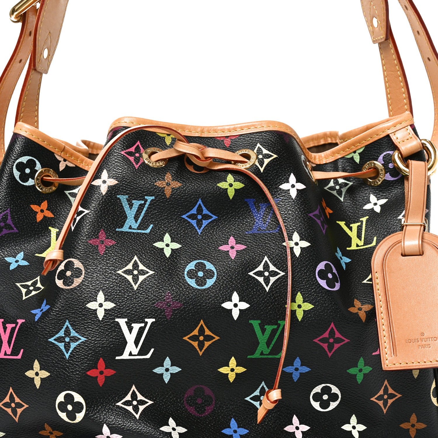 Louis Vuitton Monogram Multicolor Petit Noe Black 7 of 9