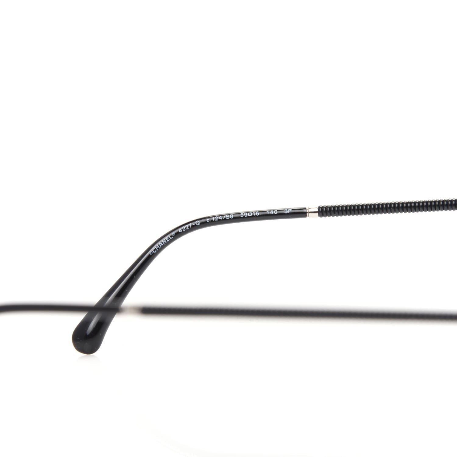 Chanel Metal Lambskin Polarized Pilot Fall Sunglasses 4227-Q Black 5 of 8