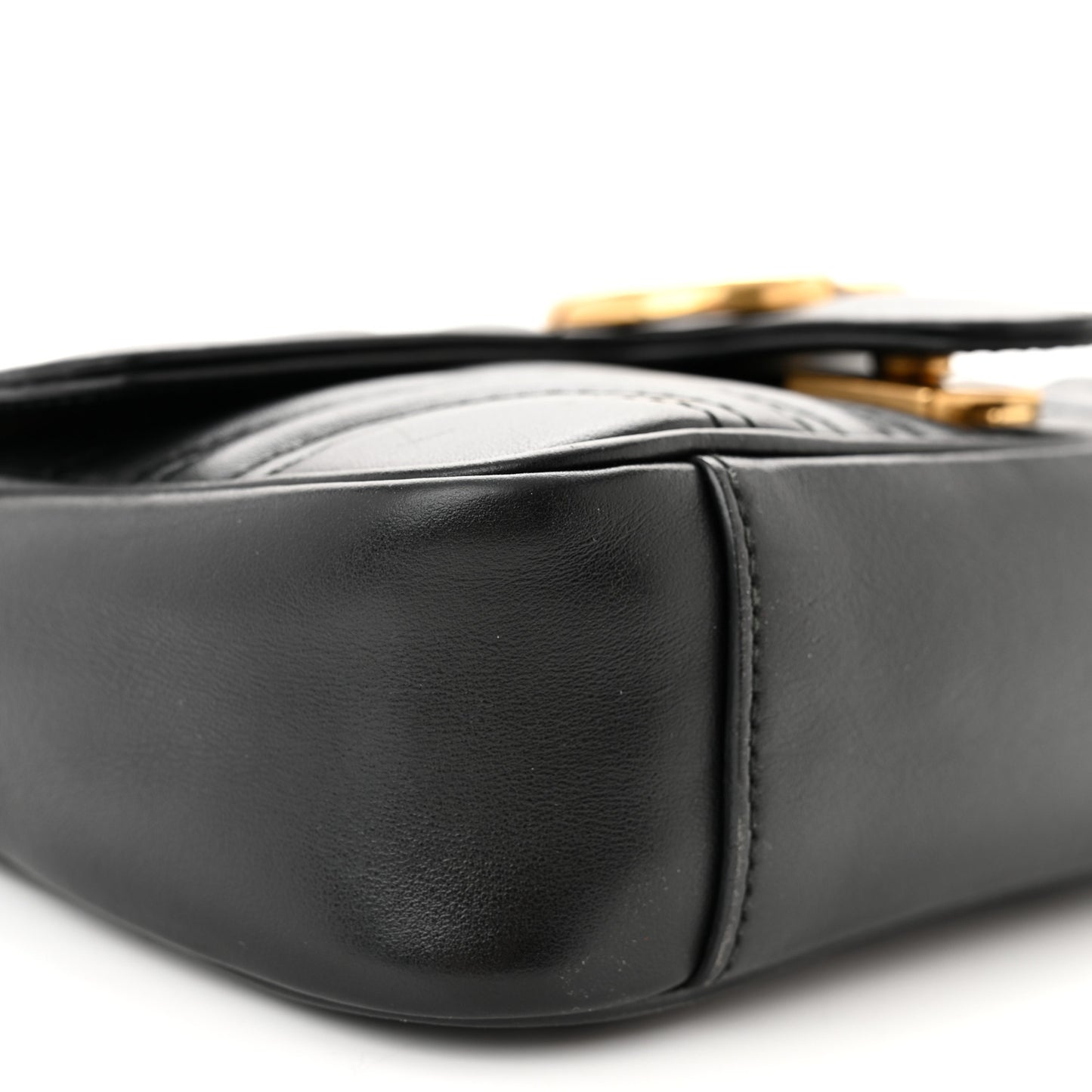 Calfskin Matelasse Mini GG Marmont Shoulder Bag Black