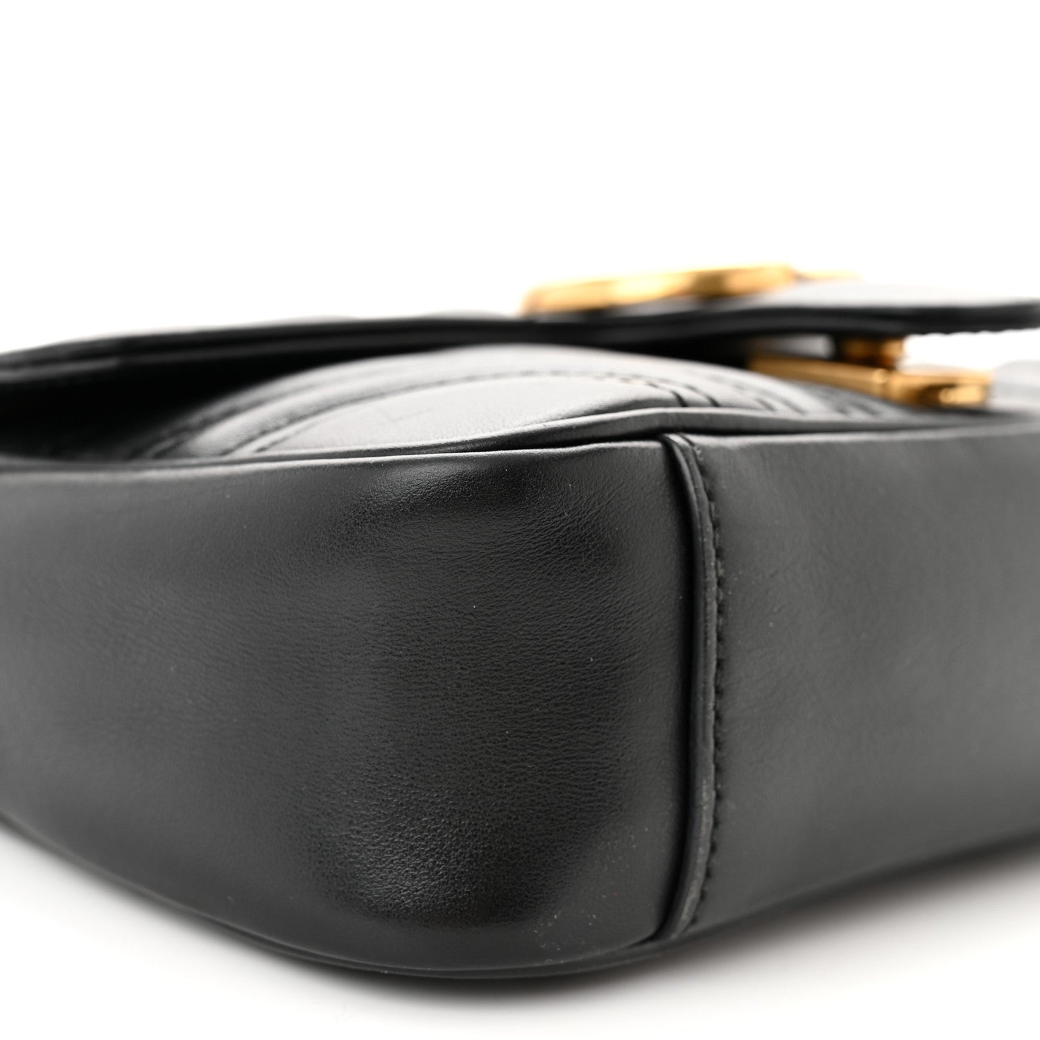 Gucci Calfskin Matelasse Mini GG Marmont Shoulder Bag Black 9 of 11