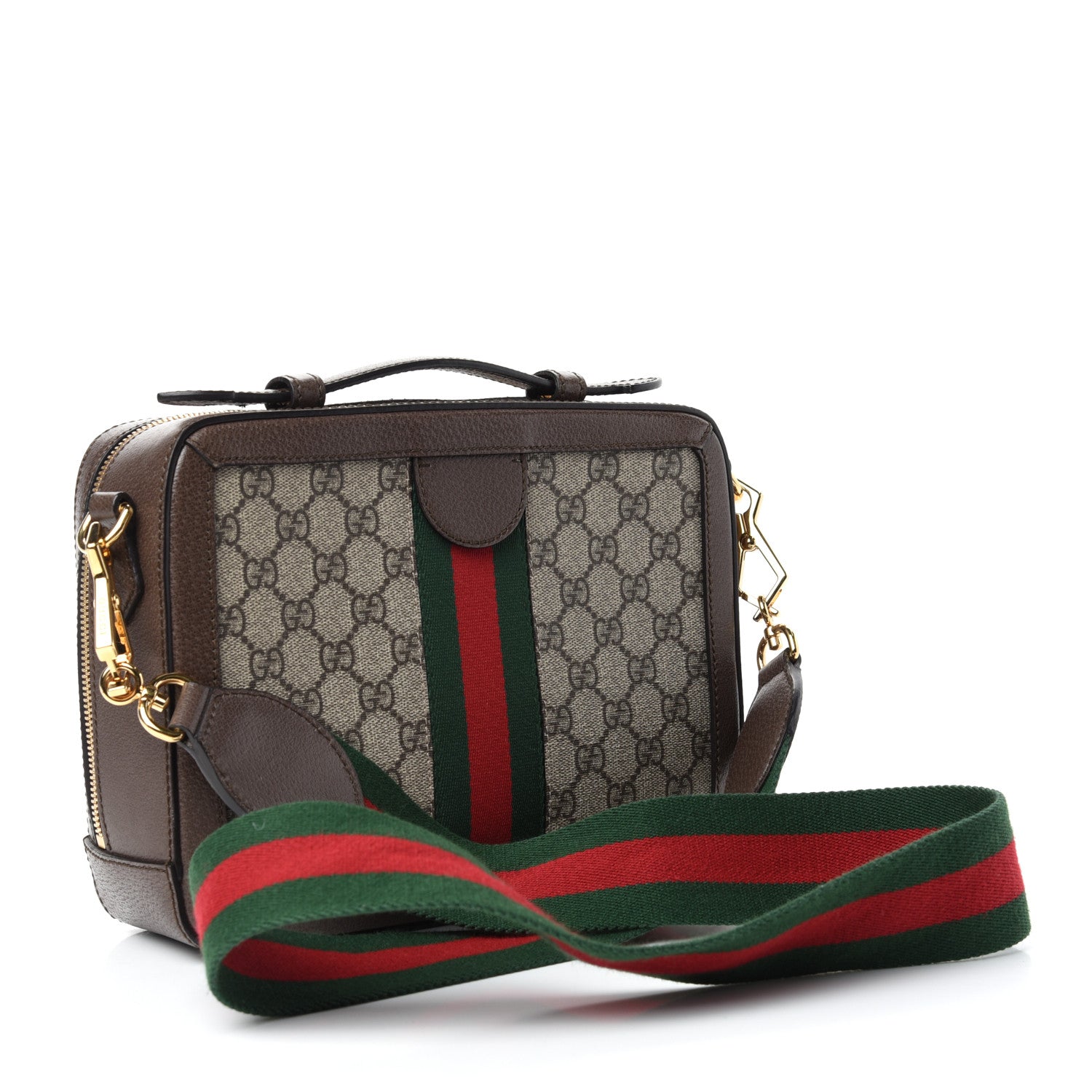 Gucci GG Supreme Web Small Ophidia Top Handle Shoulder Bag Brown 3 of 10