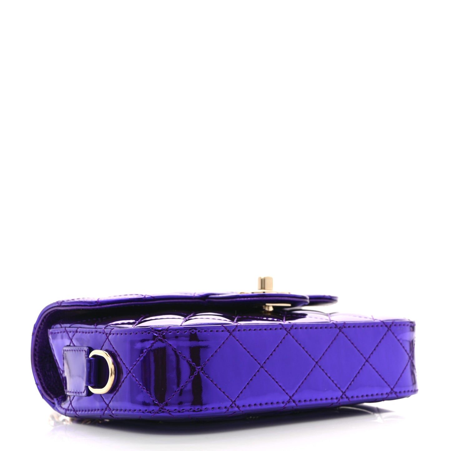 Mirror Calfskin Metallic Calfskin Quilted Hollywood Boulevard Mini Flap With Star Coin Purse Purple