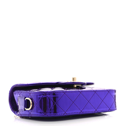 Chanel Mirror Calfskin Metallic Calfskin Quilted Hollywood Boulevard Mini Flap With Star Coin Purse Purple 4 of 10