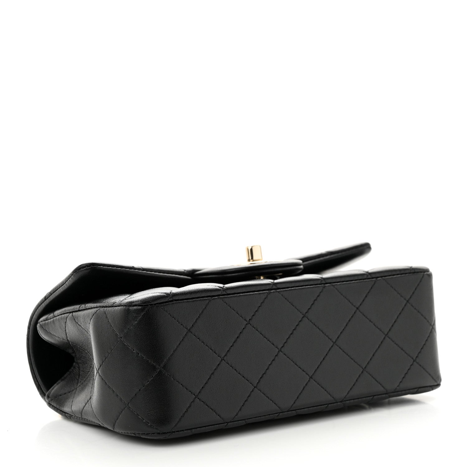 Chanel Lambskin Quilted Mini Top Handle Rectangular Flap Black 4 of 13
