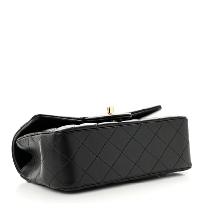 Chanel Lambskin Quilted Mini Top Handle Rectangular Flap Black 4 of 13