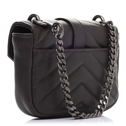 Saint Laurent Sheepskin Matelasse Chevron Monogram Mini College Bag Dark Anthracite 2 of 8
