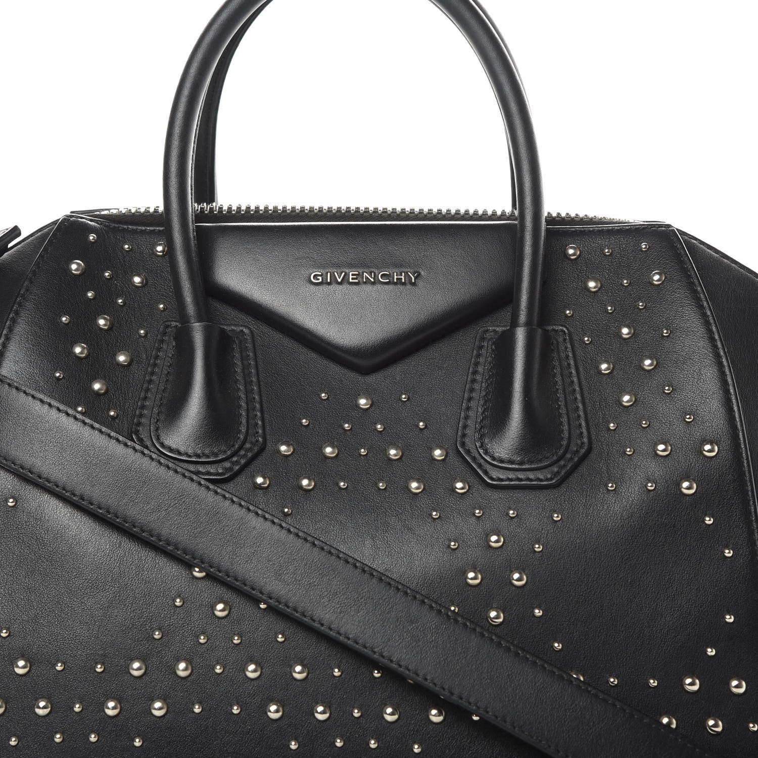 Givenchy Calfskin Medium Studded Antigona Black 8 of 15