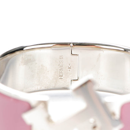 Hermes Enamel Wide Clic Clac H Bracelet Bois De Rose 5 of 5