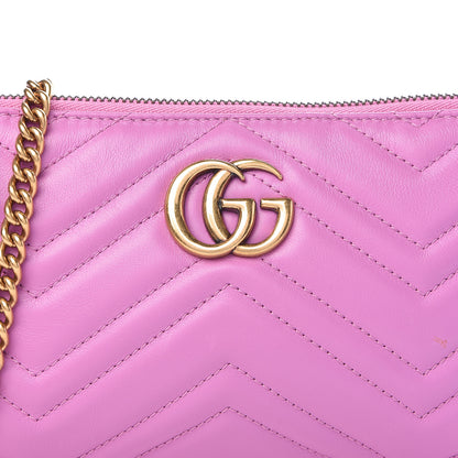 Gucci Calfskin Matelasse Mini GG Marmont Chain Bag Candy Mousse 10 of 12