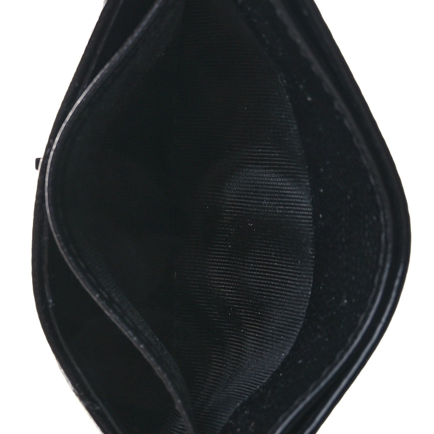 Saint Laurent Grain De Poudre Matelasse Chevron Monochrome Monogram Credit Card Case Black 5 of 7