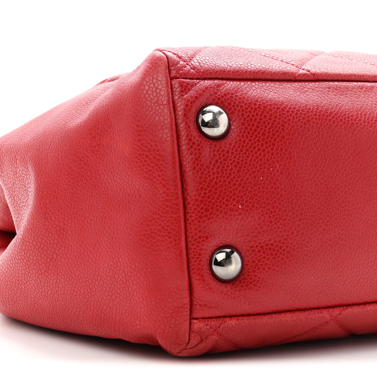 Chanel Caviar Quilted Large Cells Shopping Tote Red 9 of 11