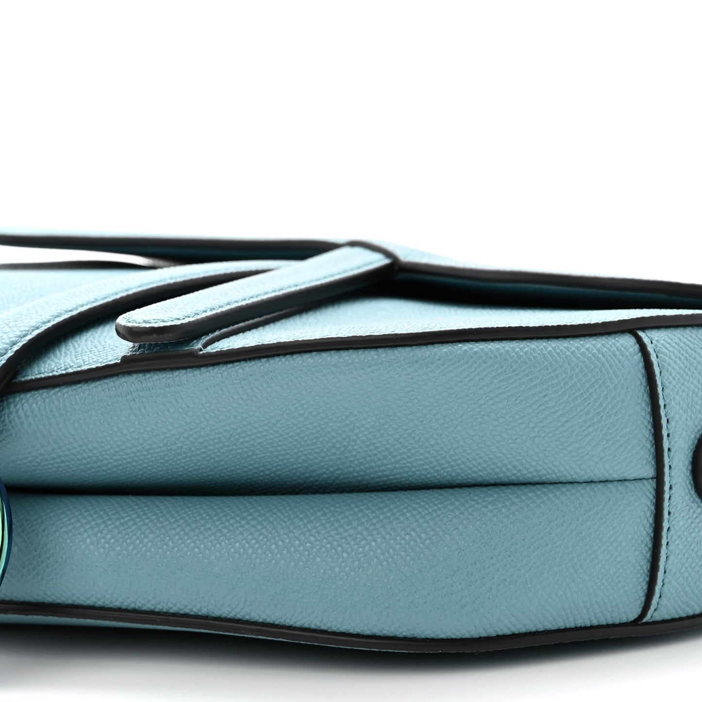 Grained Calfskin Saddle Bag Azure Blue
