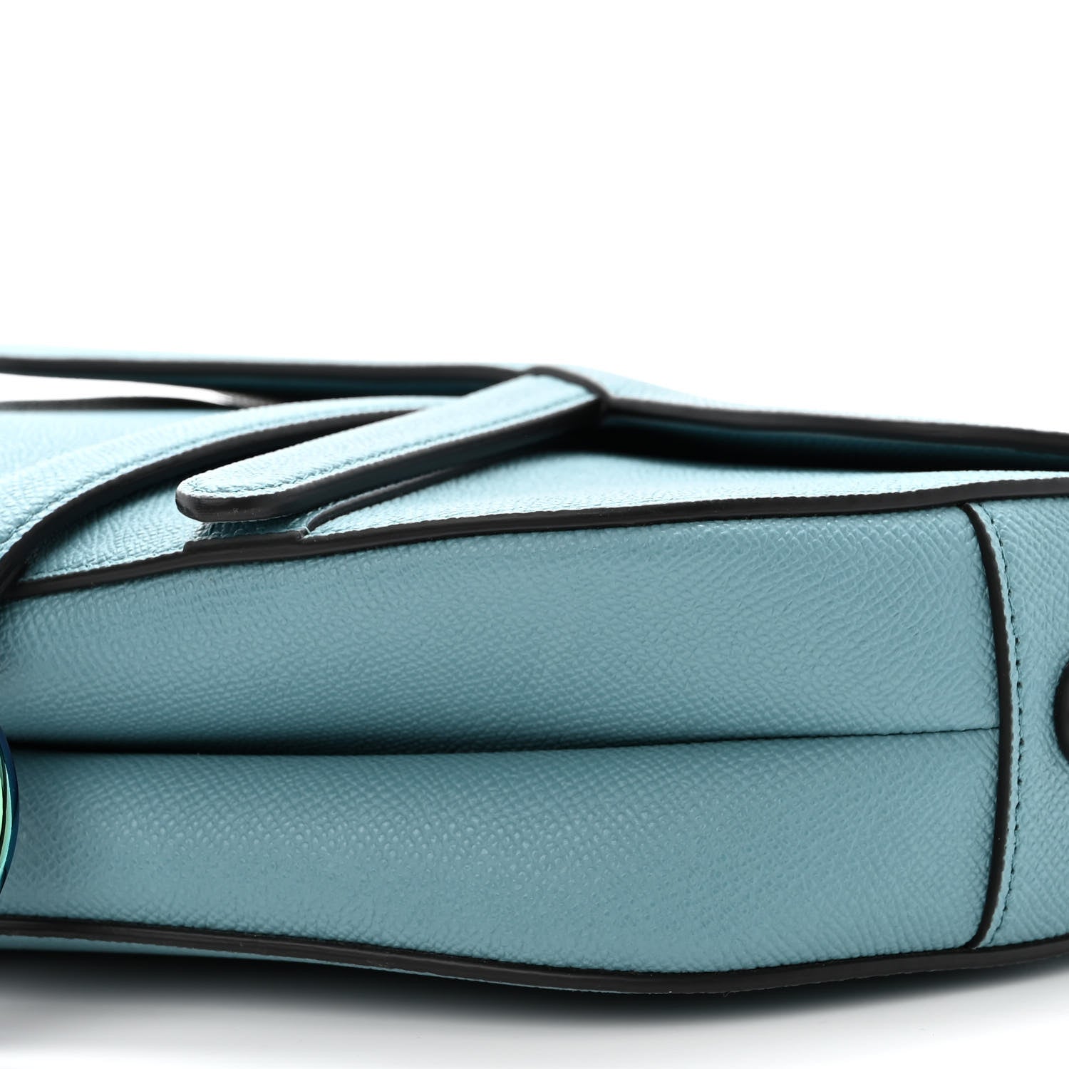 Christian Dior Grained Calfskin Saddle Bag Azure Blue 10 of 10