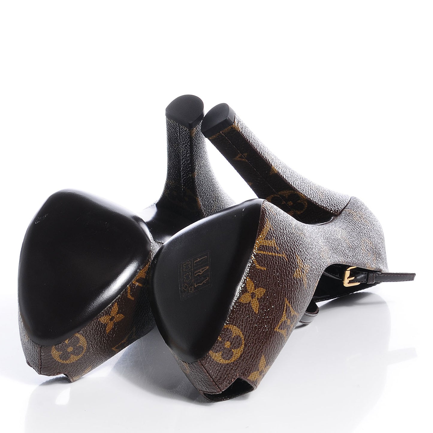 Patent Monogram Fetish Vanity Platform Pumps 35