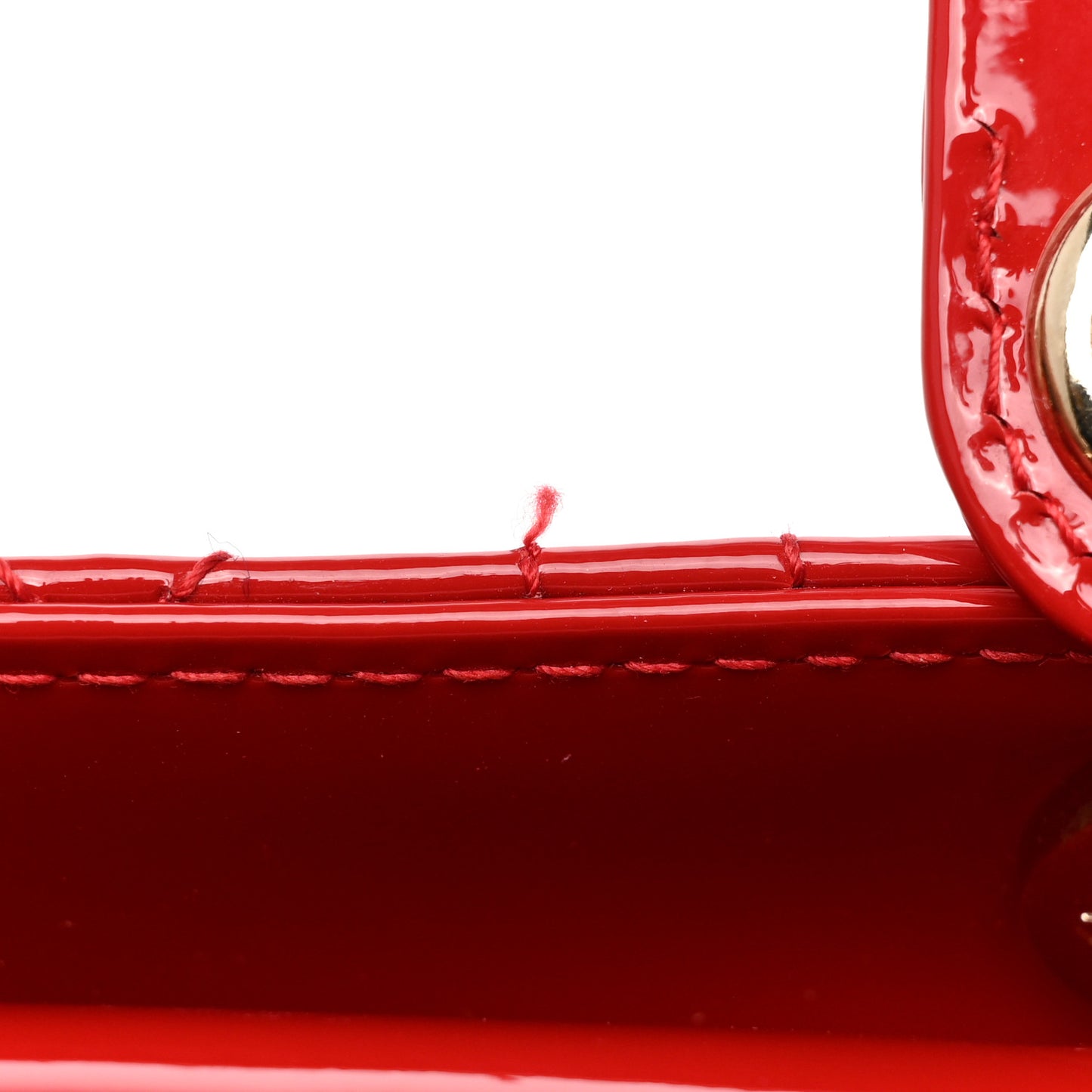 Patent Cannage Mini Lady Dior Red