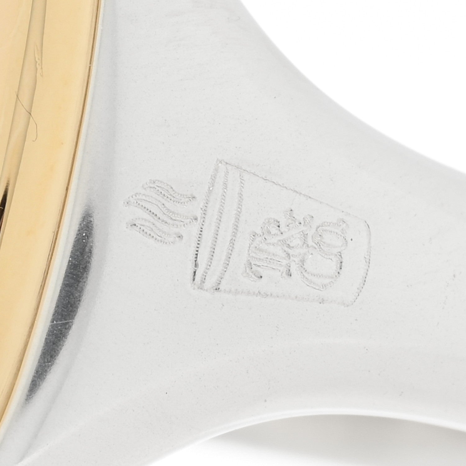 Tiffany Sterling Silver 18K Yellow Gold Signet Ring 60 9 6 of 7