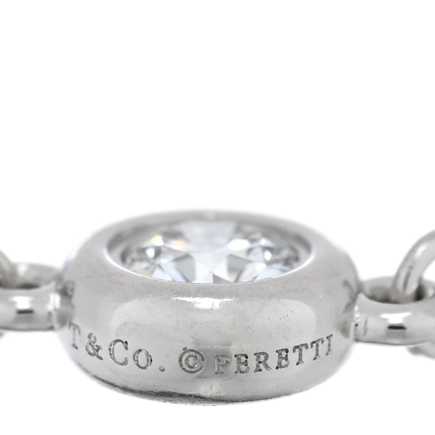 Tiffany Platinum Diamond Elsa Peretti Diamonds by the Yard Chain Ring 51 5.75 4 of 4