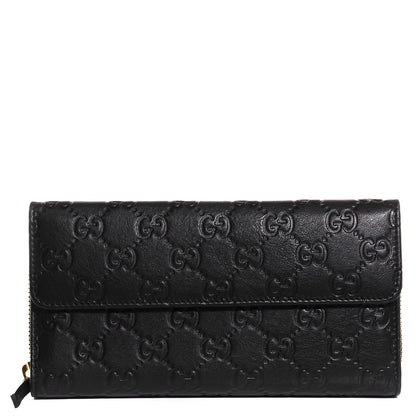 Gucci Guccissima Continental Zip Wallet Black 1 of 8