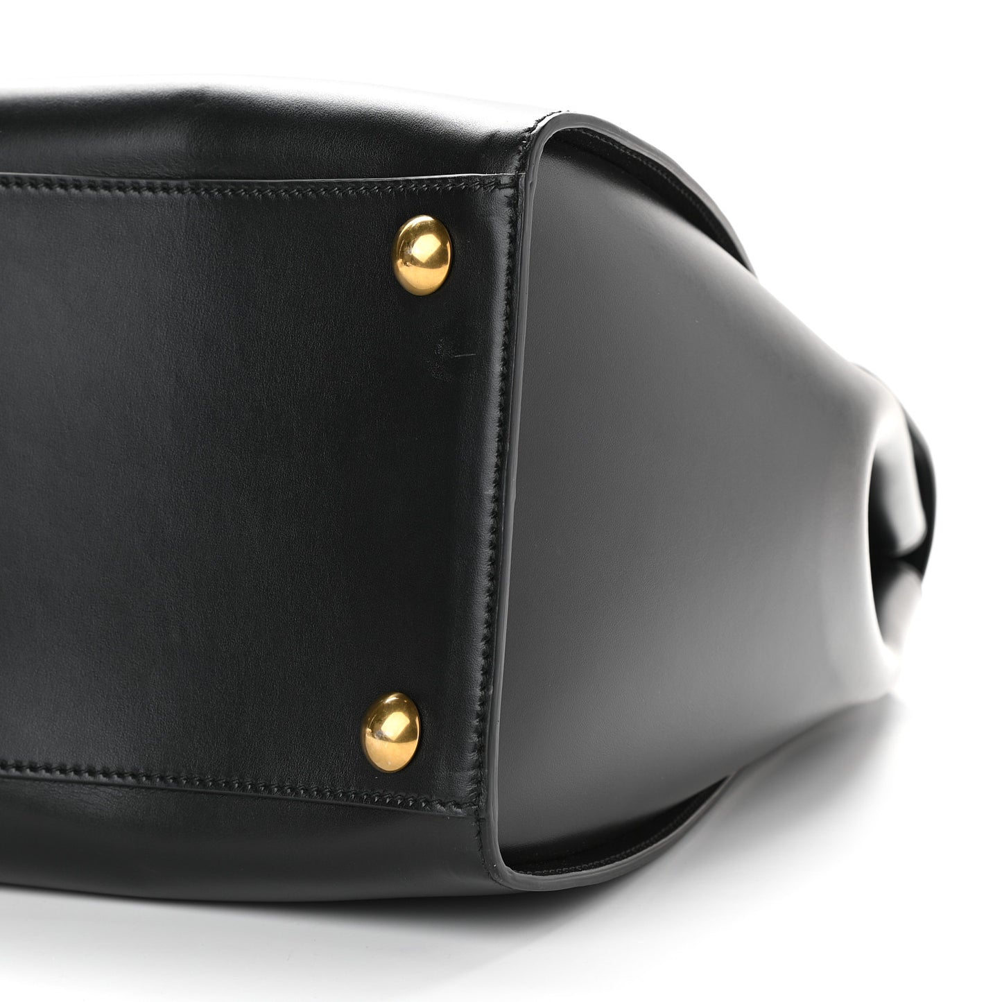 Plutone Calfskin Web Large Turn Lock Top Handle Duffle Bag Black