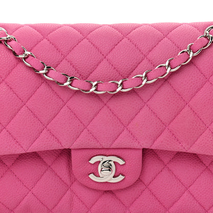Chanel Iridescent Caviar Quilted Medium Double Flap Pink 7 of 14