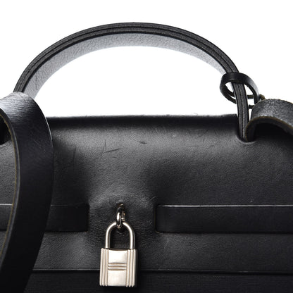 Hermes Toile Vache Calfskin Herbag 40 GM Black 10 of 14