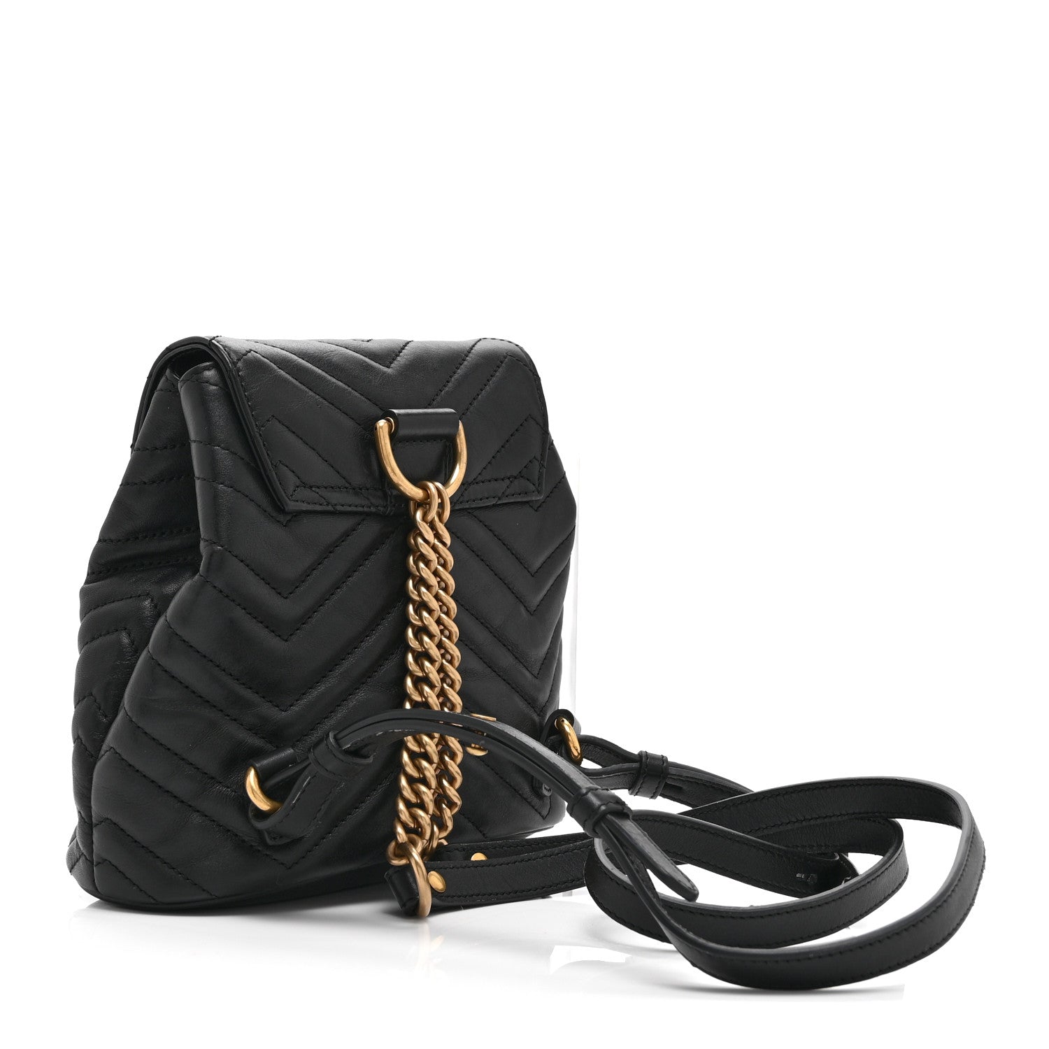 Gucci Calfskin Matelasse GG Marmont Flap Backpack Black 3 of 11