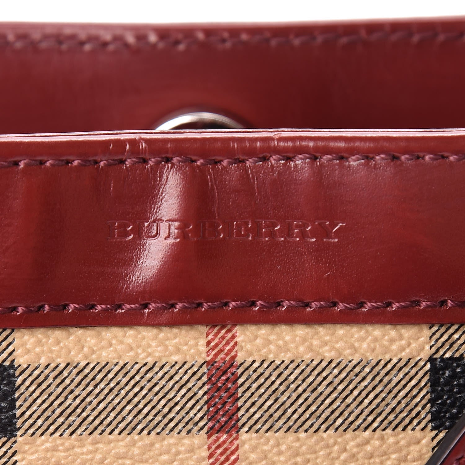 Burberry Haymarket Check Shoulder Bag Red 7 of 11
