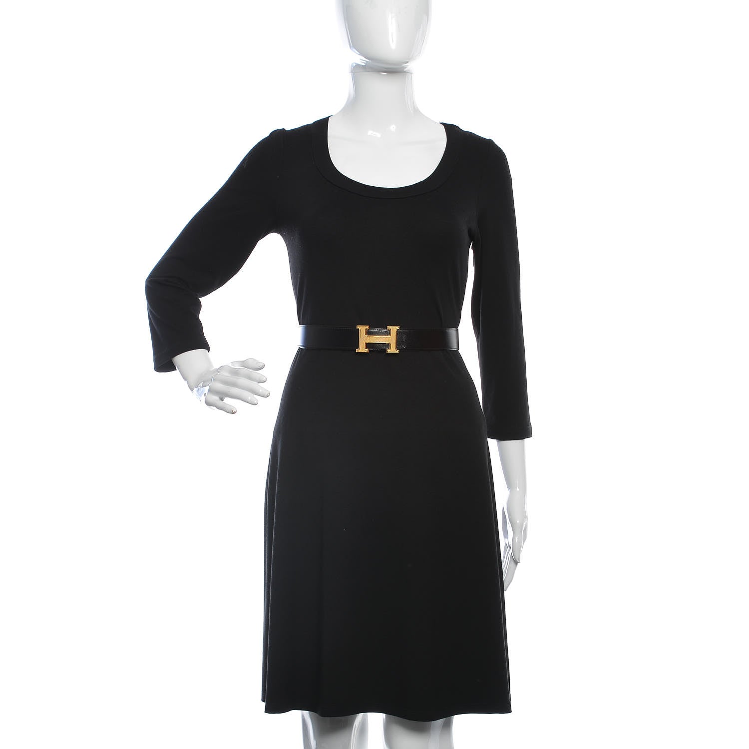 Hermes Box Togo 32mm Guilloche H Belt 90 Black Gold 2 of 6