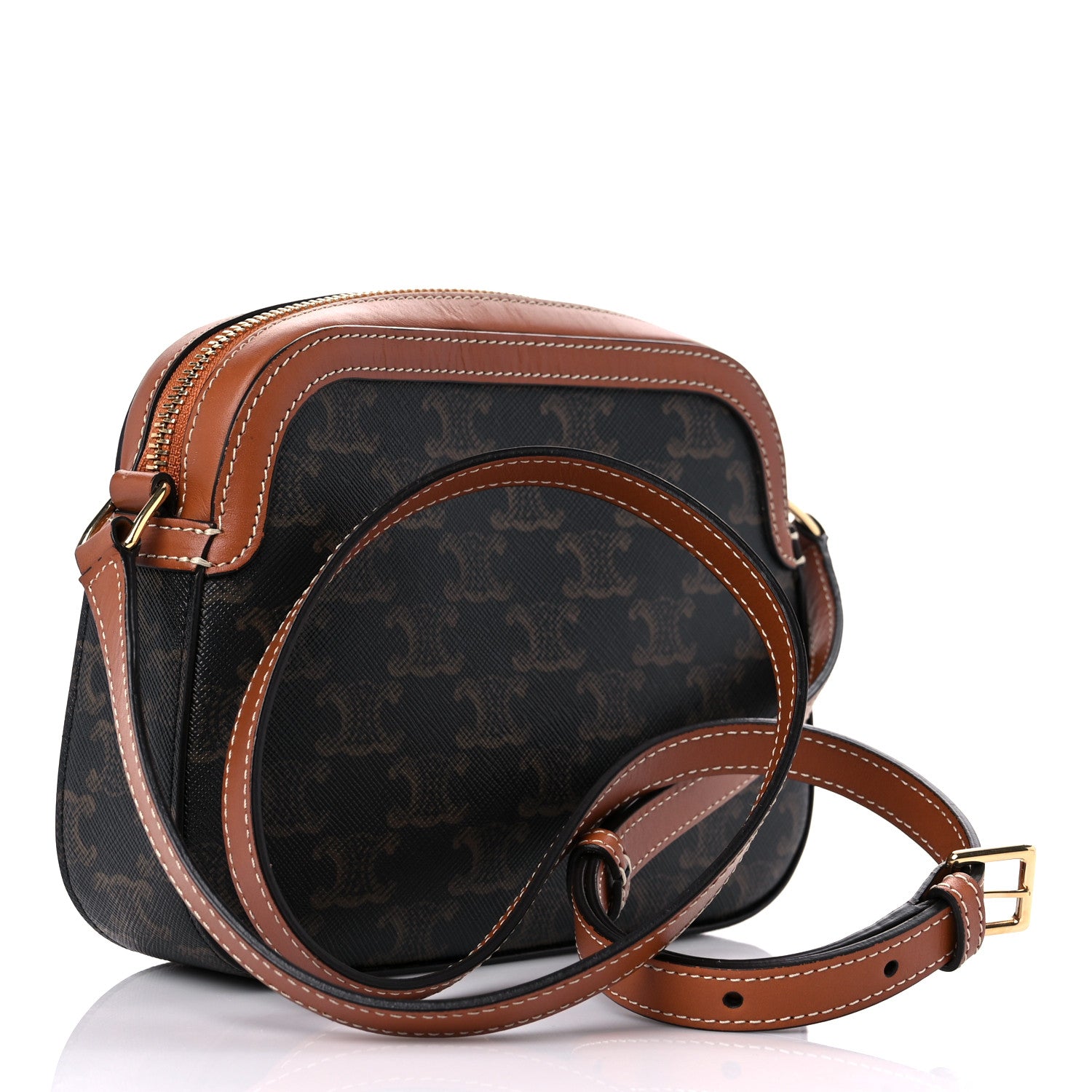 Celine Triomphe Canvas Small Camera Bag Tan 3 of 13
