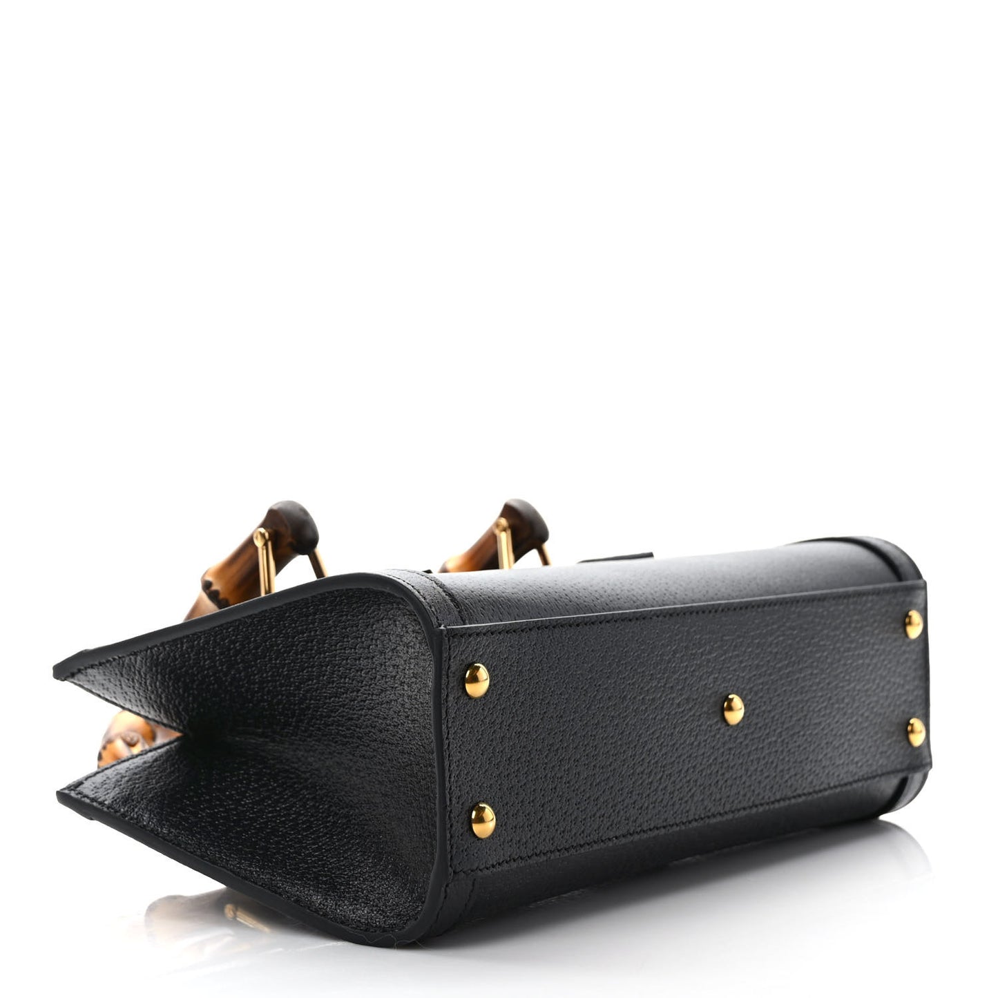 Textured Dollar Calfskin Web Small Diana Shoulder Bag Black Dusty Grey