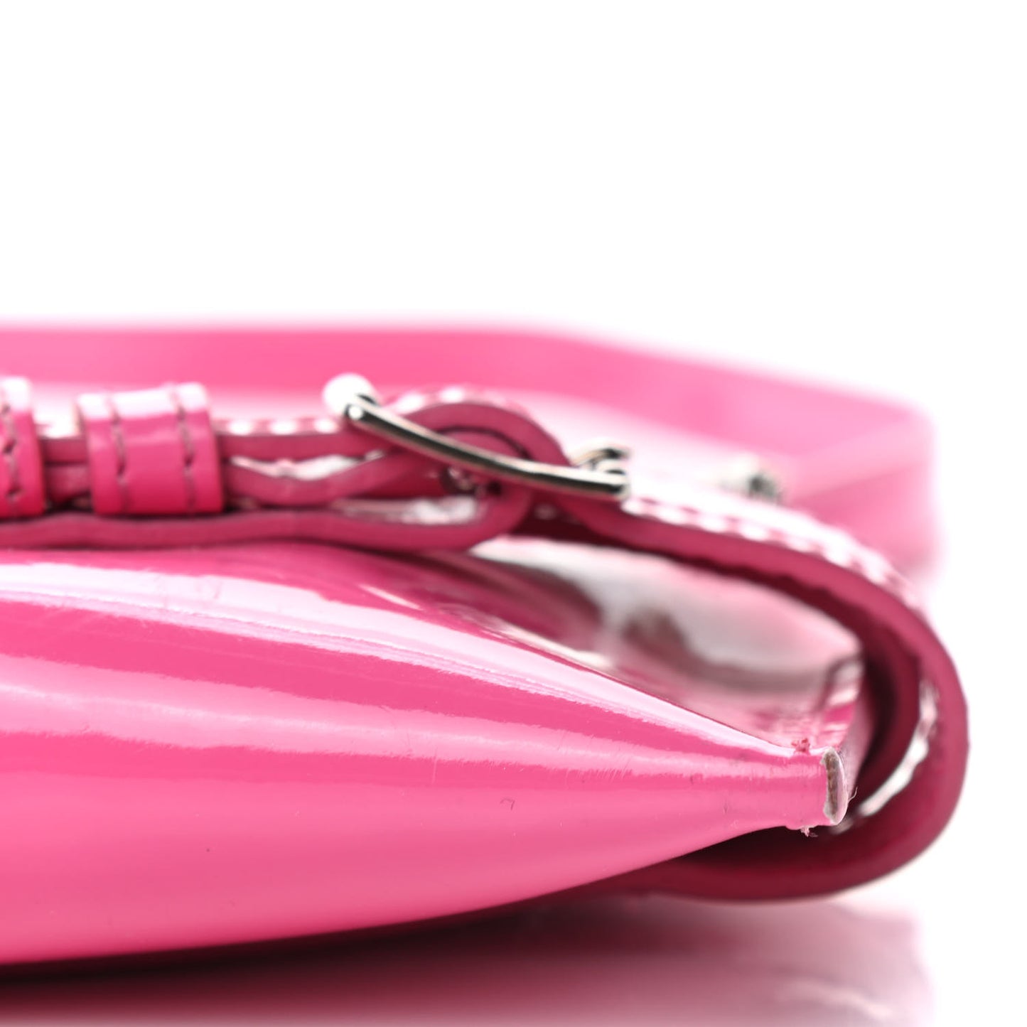 Patent Bridle Calfskin Parmoor Clutch Bag Pink