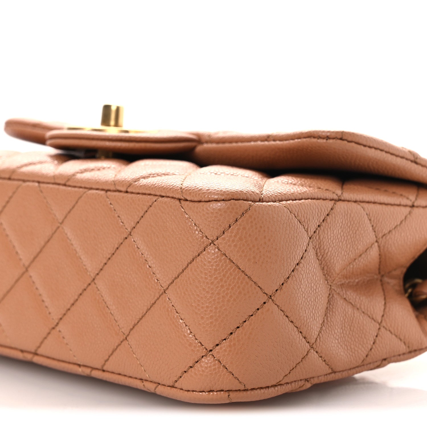 Chanel Caviar Quilted Mini Handy CC Flap Camel 10 of 14