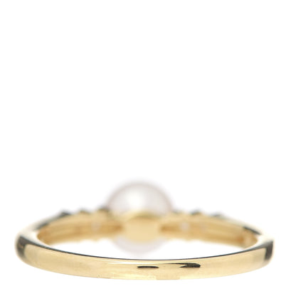 Mikimoto 18K Yellow Gold Diamond Akoya Pearl 6mm Ring 50 5.5 4 of 5