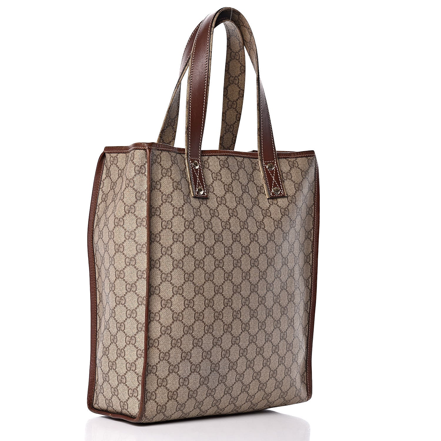 Gucci GG Plus Monogram Small Signature Web Loop Vertical Tote Light Brown 3 of 15